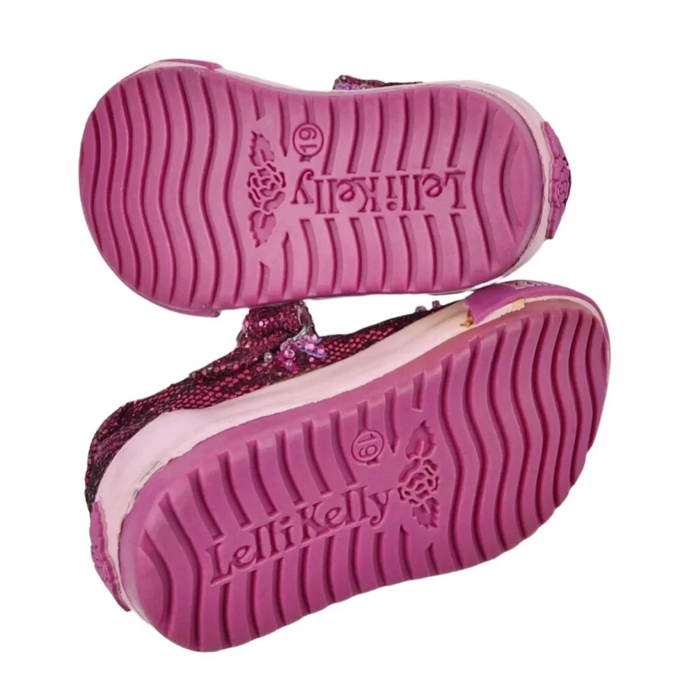 Lelli Kelly Kids Pink Sparkle MaryJane Sneaker Sz3